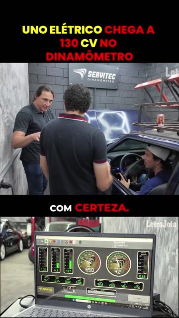 UNO ELÉTRICO CHEGA A 130 CV NO DINAMÔMETRO #uno #eletrico #letrajota #acf #dinamometro #força #tecnologia #automobilismo