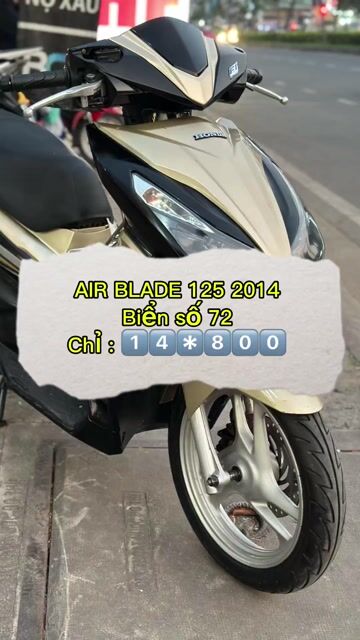 Honda Air blade 125 2014 Vàng đồng - Bs 72. Mua bán Xe máy tại Quận 12 Tp Hồ Chí Minh được đăng bởi Bùi văn hiếu hình 1