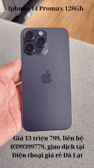 iPhone 14 Pro Max 128GB Tím VN/A ngon rẻ. Mua bán Điện thoại tại Thành phố Đà Lạt Lâm Đồng được đăng bởi Điện thoại giá rẻ Đà Lạt hình 1