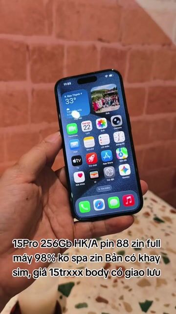 Apple iPhone 15 Pro 256GB8 KH/A QT pin 88 Zin. Mua bán Điện thoại tại Thành phố Mỹ Tho Tiền Giang được đăng bởi LH Max Dilys hình 1