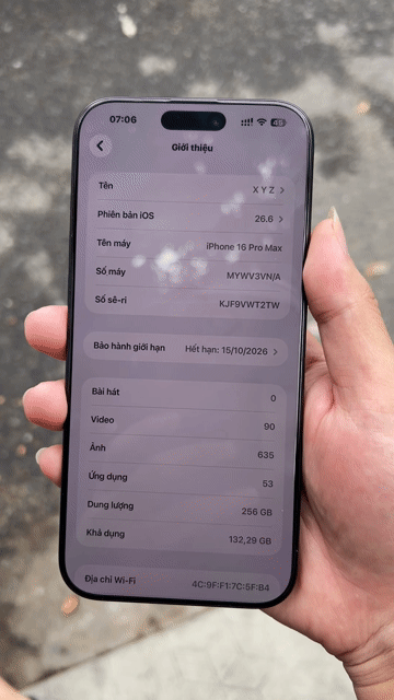 Apple iPhone 16 Pro Max 256GB Đen pin 95%. Mua bán Điện thoại tại Quận Liên Chiểu Đà Nẵng được đăng bởi Đại bán áo hình 1