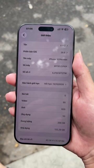 Apple iPhone 16 Pro Max 256GB Đen pin 95%. Mua bán Điện thoại tại Quận Liên Chiểu Đà Nẵng được đăng bởi Đại bán áo hình 1