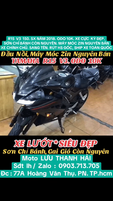 YAMAHA R15V3 150.SX 2018.ODO 10K.XE LƯỚT.SIÊU ĐẸP. Mua bán Xe máy tại Quận Phú Nhuận Tp Hồ Chí Minh được đăng bởi MOTO LUU THANH HAI  77A hình 1