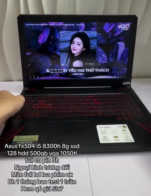 Asus FX504 i5 8300h 8GB/SSD 128/500g GTX 1050Ti. Mua bán Laptop tại Quận 6 Tp Hồ Chí Minh được đăng bởi Máy Tính Bảo Ngọc hình 1