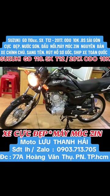 SUZUKI GD 110.SX 2017.ODO 10K. MÁY ZIN. CHÍNH CHỦ. Mua bán Xe máy tại Quận Phú Nhuận Tp Hồ Chí Minh được đăng bởi MOTO LUU THANH HAI  77A hình 1