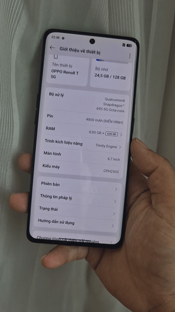 Oppo Reno8 T 5G 128GB. Mua bán Điện thoại tại Quận 8 Tp Hồ Chí Minh được đăng bởi Phan Minh Tân hình 1