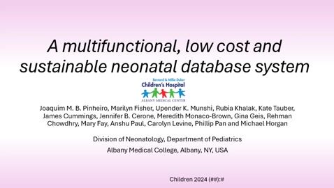 A Multifunctional, Low Cost and Sustainable Neonatal Database System