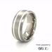 9mm Mens Silver Inlay Brushed Titanium Wedding Ring 360 Video two
