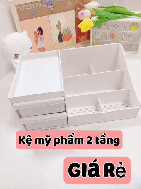 Kệ mỹ phẩm trắng 2 ngăn kéo (từ 6 sp miễn ship). Mua bán Tủ, kệ gia đình tại Thành phố Hà Tĩnh Hà Tĩnh được đăng bởi Đại Lý Quang Trung hình 1