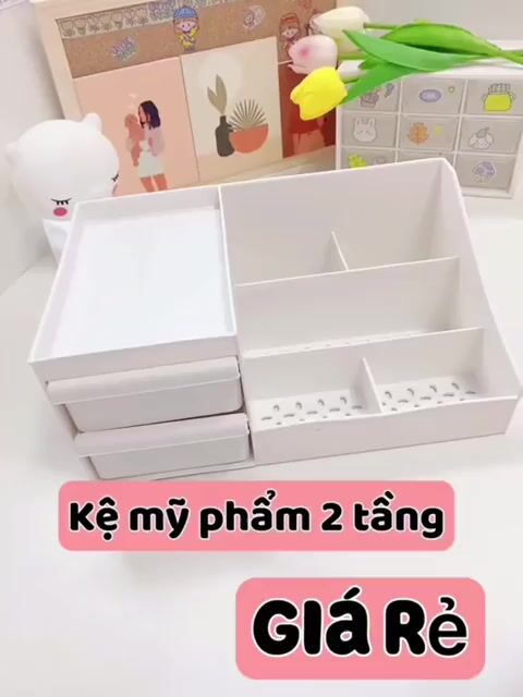Kệ mỹ phẩm trắng 2 ngăn kéo (từ 6 sp miễn ship). Mua bán Tủ, kệ gia đình tại Thành phố Hà Tĩnh Hà Tĩnh được đăng bởi Đại Lý Quang Trung hình 1
