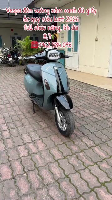 Xe máy điện Vespa Đèn vuông Xám xanh. Mua bán Xe máy tại Quận Cầu Giấy Hà Nội được đăng bởi Xe điện Bình Phương hình 1