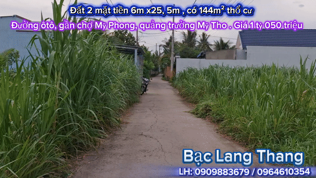Mua bán Đất Thành phố Mỹ Tho Tiền Giang diện tích 153 m² giá 1,05 tỷ
