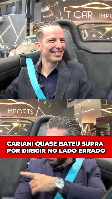 CARIANI QUASE BATEU SUPRA POR DIRIGIR NO LADO ERRADO