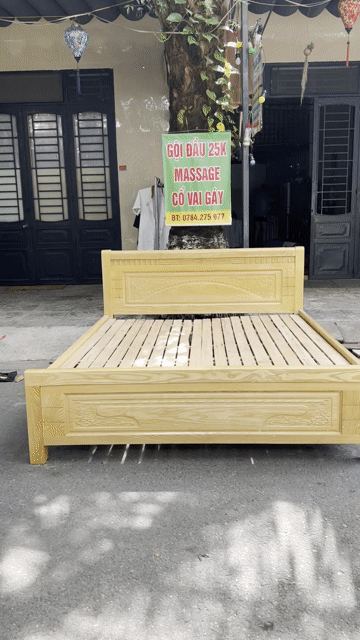 Giường Gỗ Sồi 1m6x2m 80% mới. Mua bán Giường, chăn ga gối nệm tại Quận Thanh Khê Đà Nẵng được đăng bởi Thúy Hằng hình 1