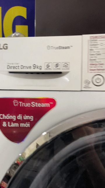 Máy giặt LG 9kg cửa ngang inverter Trắng. Mua bán Máy giặt tại Thành phố Dĩ An Bình Dương được đăng bởi MẠNH PHÁT  hình 1