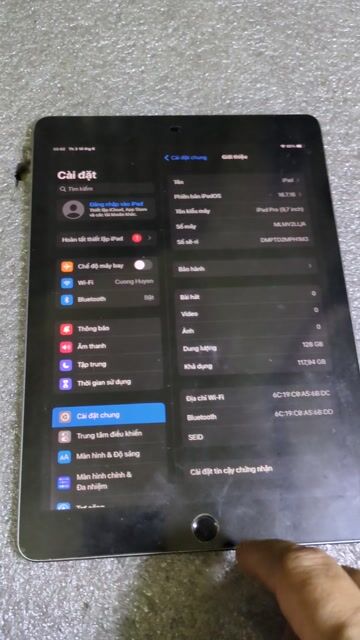 Apple iPad Pro 9.7 128GB Wifi Xám. Mua bán Máy tính bảng tại Quận Tân Phú Tp Hồ Chí Minh được đăng bởi minh huy hình 1