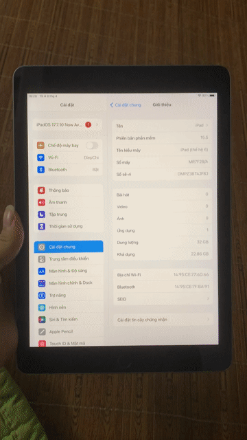 Apple iPad (thế hệ 6) 32GB Bạc wifi. Mua bán Máy tính bảng tại Quận Bắc Từ Liêm Hà Nội được đăng bởi Trần Đào Thiên Minh hình 1