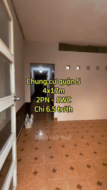 Cho thuê Căn hộ Chung cư Quận 5 Tp Hồ Chí Minh diện tích 68 m² giá 6,5 triệu/tháng