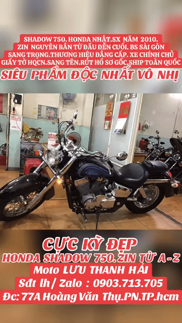 SHADOW 750.HONDA NHẬT.SX 2010.ZIN  NGUYÊN BẢN A-Z. Mua bán Xe máy tại Quận Phú Nhuận Tp Hồ Chí Minh được đăng bởi MOTO LUU THANH HAI  77A hình 1