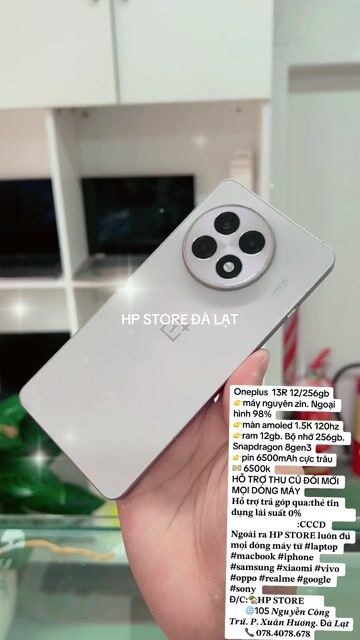 OnePlus 13R 256GB snapdragon 8gen3. Mua bán Điện thoại tại Thành phố Đà Lạt Lâm Đồng được đăng bởi HPSTORE ĐÀ LẠT hình 1