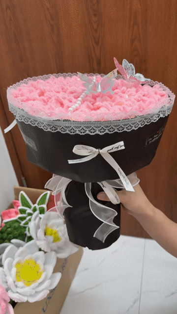 Bó hoa vải nhung Hồng 150 bông. Mua bán Cây cảnh, đồ trang trí tại Quận Hai Bà Trưng Hà Nội được đăng bởi Nguyễn Thị Hiền hình 1