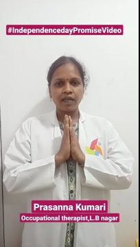 Pinnacle Blooms Network 75th Independence Day Promise by Prasanna Kumari guddety , Occupational Therapist of Pinnacle @ LB Nagar in Telugu