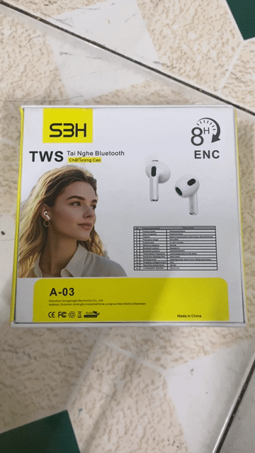 Tai nghe Bluetooth S3H A-03 Trắng Không dây ENC. Mua bán Tivi, Âm thanh tại Quận Hải Châu Đà Nẵng được đăng bởi Linh  hình 1