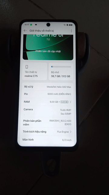 Realme C75 Ram8+16.   512GB  giao lưu máy khác. Mua bán Điện thoại tại Quận 12 Tp Hồ Chí Minh được đăng bởi a Tam Grab  hình 1