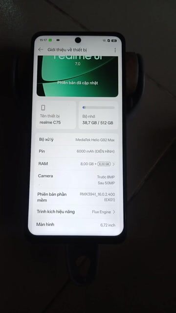 Realme C75 Ram8+16.   512GB  giao lưu máy khác. Mua bán Điện thoại tại Quận 12 Tp Hồ Chí Minh được đăng bởi a Tam Grab  hình 1