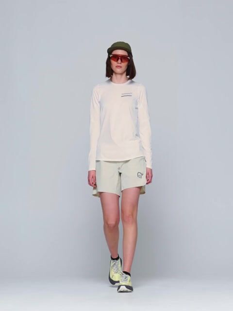 売れ筋商品|||ノローナ Tシャツ レディース トップス SENJA EQUALISER LIGHTWEIGHT LONG SLEEVE - Long sleeved top -  white Norrøna senja equaliser lightweight Long Sleeve for women