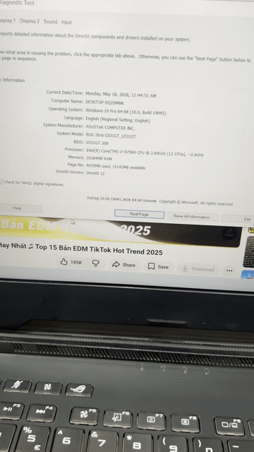 Asus Rog Strix G531 i7-9750H 15.6 inch 16GB/512GB. Mua bán Laptop tại Quận Hai Bà Trưng Hà Nội được đăng bởi Dinh Canh hình 1