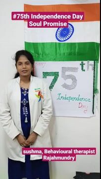 Pinnacle Blooms Network 75th Independence Day Promise by Rapaka  Sushma, Behavioural Therapist of Pinnacle @ Rajhamundary in Telugu