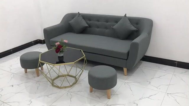 Bộ bàn ghế sofa băng nệm xám ghi đen ở Bình Dương