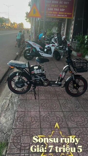 Xe đạp điện Sonsu Ruby màu Đen. Mua bán Xe điện tại Huyện Đồng Phú Bình Phước được đăng bởi Đại Lý Xe Điện Việt Anh hình 1
