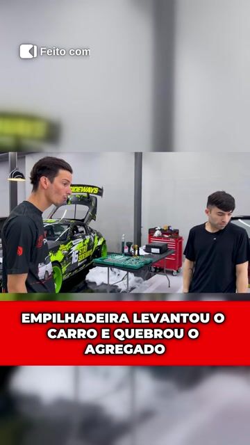 Empilhadeira levantou o carro e quebrou o agregado