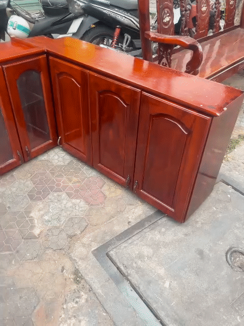 Tủ bếp treo tường gỗ căm xe. Mua bán Tủ, kệ gia đình tại Quận Gò Vấp Tp Hồ Chí Minh được đăng bởi Đại Nam  hình 1