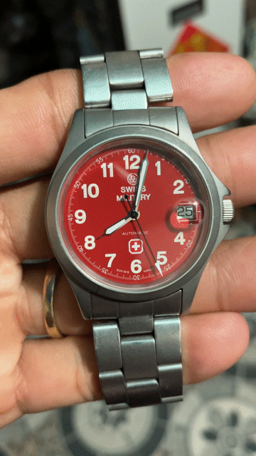 Đồng hồ Swiss Military Automatic 34mm Đỏ. Mua bán Đồng hồ tại Huyện Châu Thành Tây Ninh được đăng bởi Lưu Hoài Thịnh hình 1