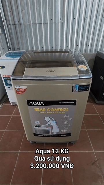 Máy giặt Aqua 12kg Nâu đã sử dụng. Mua bán Máy giặt tại Thành phố Sóc Trăng Sóc Trăng được đăng bởi Điện Lạnh Hoàng Khải hình 1