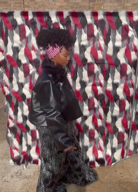 Black and White Faux Fur Pants