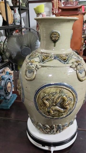Bình gốm Cổ điển Nâu đất Hổ phù 48cm. Mua bán Đồ sưu tầm, đồ cổ tại Quận Hà Đông Hà Nội được đăng bởi Nguyễn Hoàng Trung  hình 1