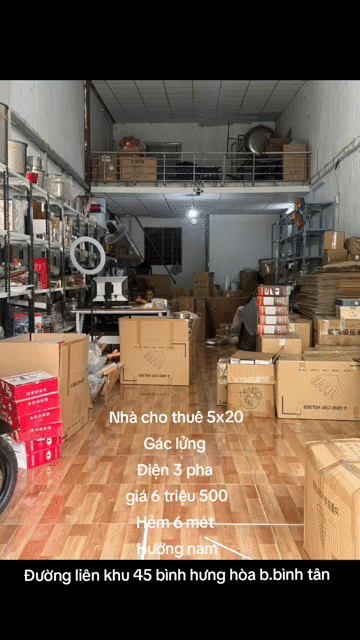 Cho thuê Nhà ở Quận Bình Tân Tp Hồ Chí Minh diện tích 100 m² giá 6,5 triệu/tháng