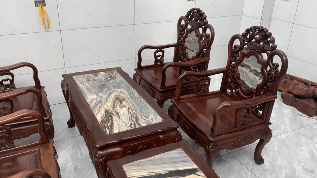 Bộ bàn ghế gỗ nâu 20 năm. Mua bán Bàn ghế tại Huyện Hải Hậu Nam Định được đăng bởi Kim Thành hình 1