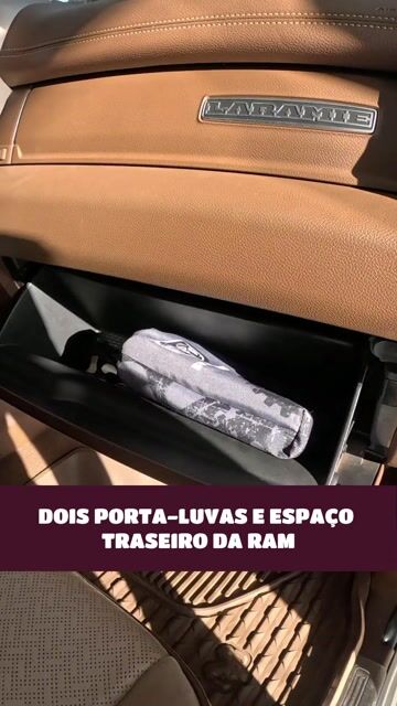 DOIS PORTA-LUVAS E ESPAÇO TRASEIRO DA RAM #caminhonete