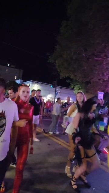 Clothed night street parade