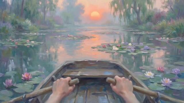 Monet Impressionist Rowing Hands