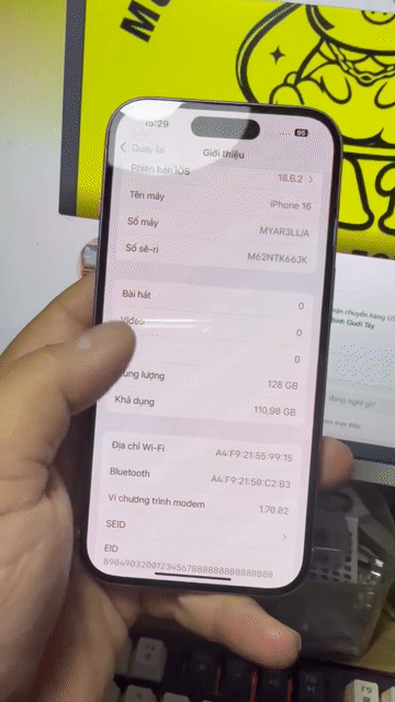 iPhone 16th 128GB Tím. Mua bán Điện thoại tại Quận Bình Thạnh Tp Hồ Chí Minh được đăng bởi Trang hình 1