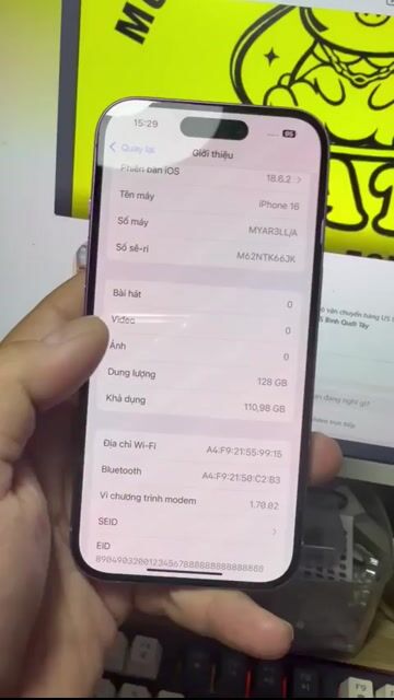 iPhone 16th 128GB Tím. Mua bán Điện thoại tại Quận Bình Thạnh Tp Hồ Chí Minh được đăng bởi Trang hình 1