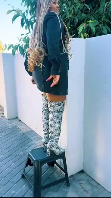 Asos Grey Snake Print Thigh High Boots