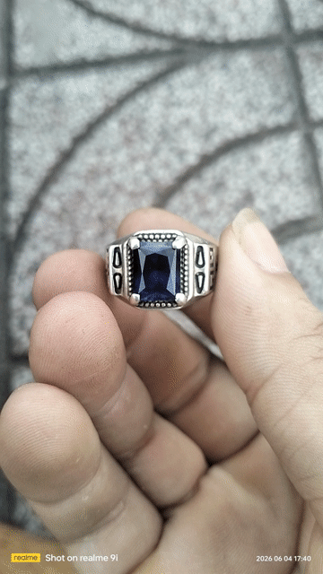 Nhẫn bạc 950 đá Sapphire xanh. Mua bán Phụ kiện thời trang khác tại Huyện Hóc Môn Tp Hồ Chí Minh được đăng bởi Tèo Ve Chai hình 1