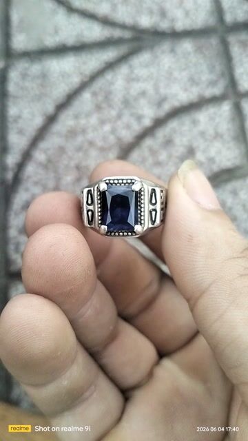 Nhẫn bạc 950 đá Sapphire xanh. Mua bán Phụ kiện thời trang khác tại Huyện Hóc Môn Tp Hồ Chí Minh được đăng bởi Tèo Ve Chai hình 1